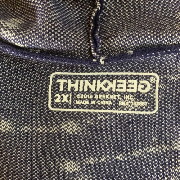 ThinkGeek Constellation Hooded Cardigan Size 2X - Navy Starry Night Draped Open‎ - Picture 6 of 7